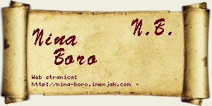 Nina Boro vizit kartica